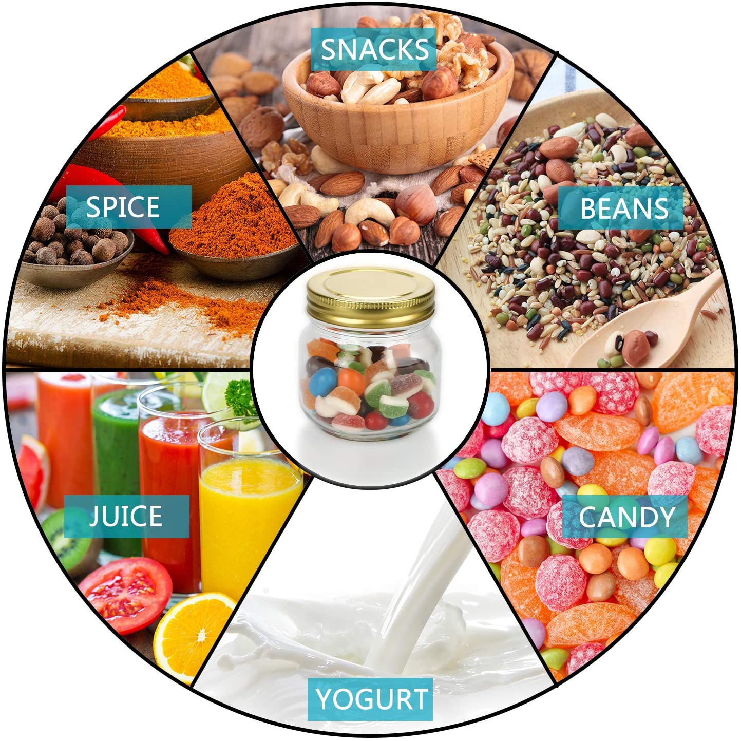 8 oz Glass Jars With Lids Regular Mouth Mason Jars For Storage Canning Jars