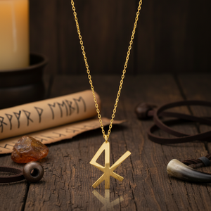 Collar de Plata de Ley 925 Hecho a Mano en Turquía con Diseño del Símbolo de los Vikingos, Significado del Amor, Venta al Por Mayor - Product Image 3