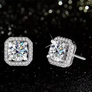 Direct Factory Supply Moissanite Diamond <b>Earrings</b> <b>Fine</b> Jewelry for Women Luxury Accessories Wedding Gift and Fashion Collection - Product Image 1