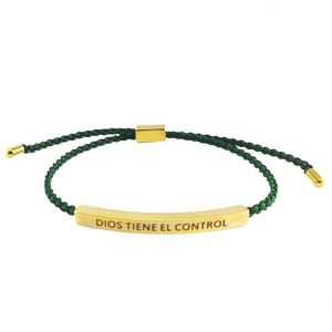 Bracelet en corde tressée ajustable avec inscription « DIOS TIENE EL CONTROL » – Cadeau de bijoux inspiré de la mode pour femmes et hommes - Product Image 1