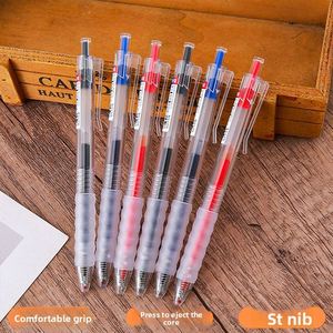 18 Retractable 0.5mm Gel <b>Pens</b> Blue Black Red Ink Quick Dry Fine Point Smooth Writing Plastic Promotional Use <b>Pen</b> - Product Image 2