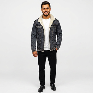 2026 <b>Custom</b> Design <b>Denim</b> Winter Warm Thickened <b>Jacket</b> Wholesale Street Wear Fashion <b>Denim</b> Winter <b>Jacket</b> Men OEM Serviced - Product Image 1