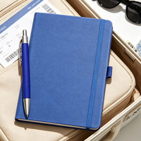 Carnets de notes minimalistes promotionnels A5 à points, en cuir PU, couverture rigide, avec logo en relief