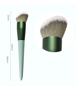 Juego de <span class=keywords><strong>Brochas</strong></span> de <span class=keywords><strong>Maquillaje</strong></span> Kabuki <span class=keywords><strong>para</strong></span> Base, <span class=keywords><strong>Polvo</strong></span> Facial, Rubor y Sombra de Ojos, con Bolsa, Nueva Llegada, 13 Piezas, Verde - Product Image 4