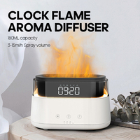 Accueil Nouveau Design Diffuseur D'huile Humidificateur 180ML Réveil Machine D'aromathérapie Chambre Flamme Diffuseur D'arôme
