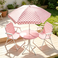 Ensemble de 2 chaises de salle à manger modernes empilables en acier, pliantes, avec parasol, durables, légères, portables, pour l'extérieur et la plage