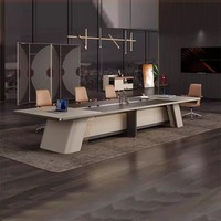 Grande table de travail longue de conférence Table et chaise de bureau Table et chaise de formation de luxe et mobilier de bureau moderne