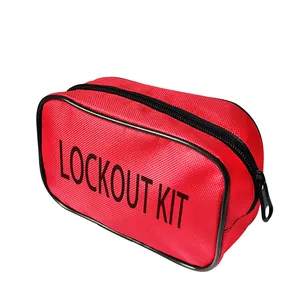 Red Safety Lockout Bag Unfilled Lockout Pouch Made Of Wear-resistant Polyester Cloth