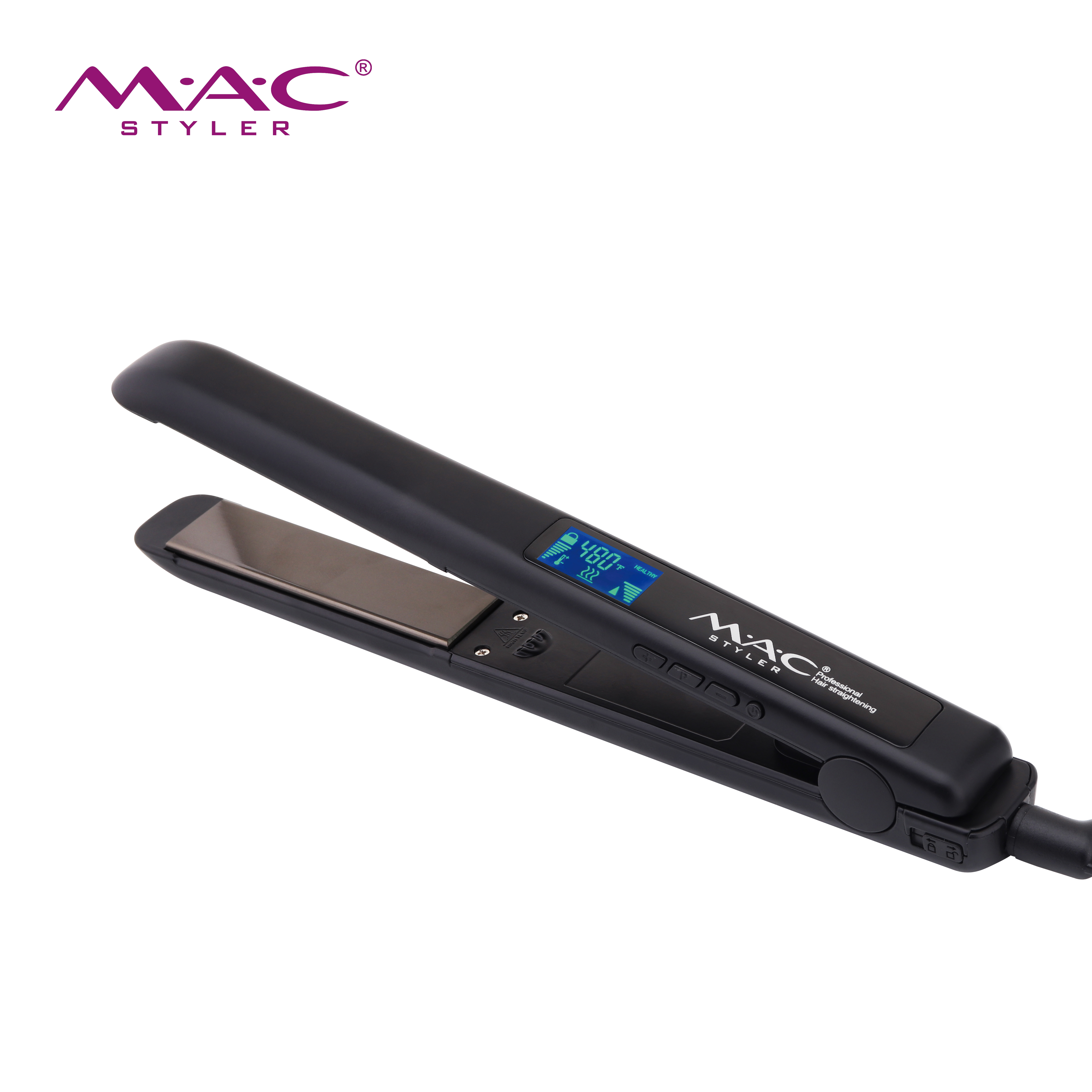 MAC 3D Floating Salon Professional Titanium Plates Ultrasonic Flat Iron Heatless Hair Straightener for Hair Care