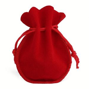 Pochette cadeau en velours ronde de 9*12 cm pour bijoux, avec impression de logo - Product Image 5