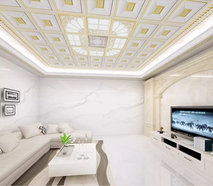 Panneaux de plafond artistiques en aluminium résistants à l'eau et à l'humidité pour hôtel maison salon salle à manger-carreaux de plafond carrés - Product Image 2