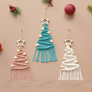 Boho Woven Handmade Macrame Cotton Rope <b>Wall</b> Hangings <b>Christmas</b> <b>Tree</b> Shape Home Decorations - Product Image 4