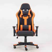 Chaise de jeu ergonomique professionnelle pour cadres, fonction massage, cuir PU, dossier réglable, vérin à gaz 4 positions, base en aluminium