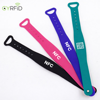 Pulsera de Silicona con Código QR NFC Impermeable para Niños 213/F08, Pulsera NFC Ajustable, Pulsera de Silicona RFID para Control de Acceso al Campus
