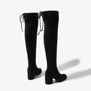 Nouvelles <span class=keywords><strong>bottes</strong></span> d'hiver chaudes en PU à talon épais mi-mollet pour femmes - Product Image 5