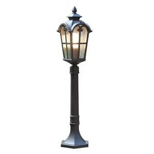 Outdoor Garden <b>Light</b> Post <b>LED</b> Iron Pole Glass Shade 2700K Warm White IP66 AC Powered <b>Motion</b> <b>Sensor</b> Dimmable 10-Year Warranty - Product Image 1