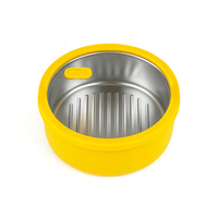 Boîte à bento ronde portable à 1 compartiment, récipient alimentaire écologique avec couvercle en verre à joint en silicone, ensemble de déjeuner idéal pour adultes