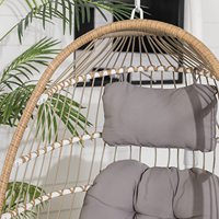 Uplion-Balançoire de jardin pliable pour l'extérieur, chaise suspendue en osier avec support, balançoire de jardin avec coussin