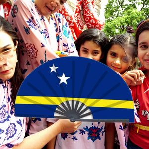 Custom Printed Folk Art Folding Bamboo <b>Handheld</b> <b>Fan</b> 33cm DIY National Country Flag Cuba Souvenir Wholesale - Product Image 4