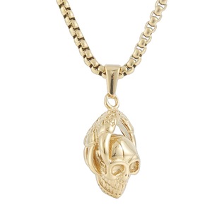 Collar de Calavera de Acero de Titanio yunnique para Hombre, Colgante de Halloween, Joyería para Fiestas, Colgante de Moda con Cabeza de Esqueleto - Product Image 4