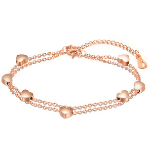 Bracelet en acier inoxydable en forme de cœur, chaîne à maillons de 7 mm, bijoux cadeau pour femmes, bracelets à breloques tendance - Product Image 2
