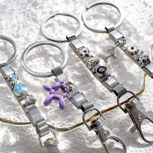 Porte-clés de bricolage italien à la mode en acier inoxydable boule chien Noël ami cadeau Module - Product Image 3