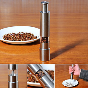 Mini-outils ménagers personnalisés pour herbes et épices, moulin à poivre et à sel en acier inoxydable avec bouton poussoir miniature et personnalisable - Product Image 4