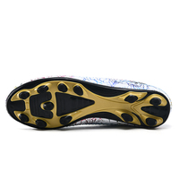 Chaussures de football montantes à crampons pour jeunes, avec protection de la cheville, pour terrains en gazon synthétique (TF) et en gazon naturel (FG)