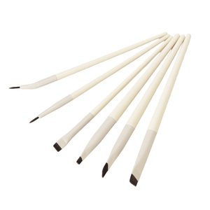 Juego de Brochas de Maquillaje para Cejas de Alta Calidad y Densidad, Fáciles de Limpiar, Mango de Madera Beige, Ultra Suaves, para Regalo de Belleza - Product Image 1