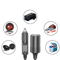 Câble d'extension d'alimentation pour voiture 12V 18AWG 3 mètres avec interrupteur marche/arrêt et lumière LED pour réfrigérateur de voiture