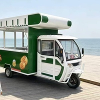 Chariot de nourriture mobile sur mesure, vendant des boissons froides et des collations, avec alimentation intégrée, antirouille, service de restauration mobile.