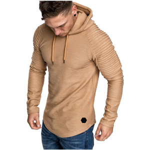 Maglione da <span class=keywords><strong>uomo</strong></span> autunno inverno girocollo <span class=keywords><strong>Slim</strong></span>-<span class=keywords><strong>Fit</strong></span> tinta unita con cappuccio manica lunga a righe plissettato Raglan manica da <span class=keywords><strong>uomo</strong></span> - Product Image 6