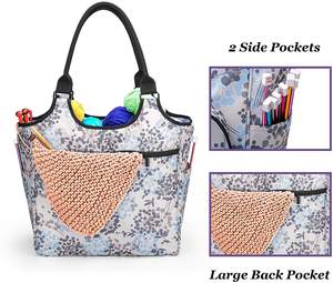 Bolsa de Ganchillo Tejida a Mano, Organizador de Almacenamiento de Hilo de Marca Personalizada para Madejas de Hilo, Agujas de Tejer, Ganchos y Bolsa de Transporte para Tejer - Product Image 5