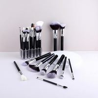 Set Kuas Makeup Profesional 30 Buah dengan Gagang Kayu dan Bulu Sintetis untuk Aplikasi Foundation, Bedak Tabur, dan Riasan Mata