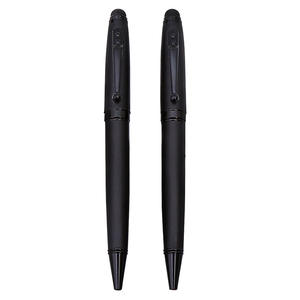 ปากกาลูกลื่นโลหะเต็มด้าม พิมพ์โลโก้ได้ ขนาด 0.5 มม. หมึกดำ คลิปสีทอง ด้ามสีดำด้าน แบบหมุน ของขวัญโฆษณา - Product Image 1