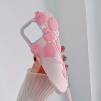 Coque de téléphone portable en silicone véritable antichoc avec motif de lapin de dessin animé sportif pour 1112 13 14 15 16 Pro Max