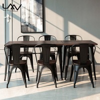 Chaises et tables en bois en métal de café industriel de style nordique Offre Spéciale ensembles de meubles de restaurant