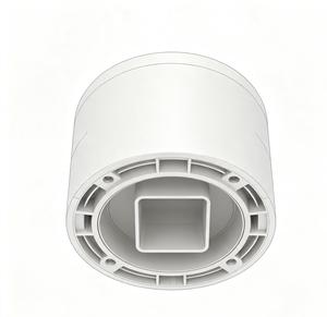 White Plastic Cylinder Connector with Square Side Outlet Injection Molded Part Custom Injection Molding <b>Tooling</b> Service - Product Image 3