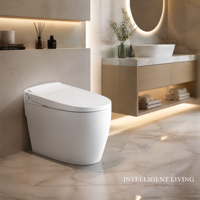 Toilette intelligente avec chasse d'eau Tornado, désodorisation automatique, télécommande et siège chauffant