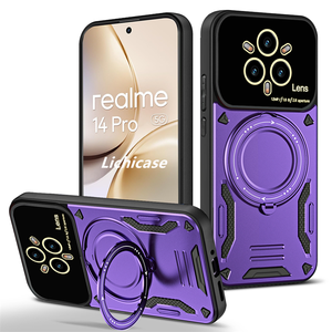 Lichicase Soporte portátil Ventana de vista grande Magnética 2 en 1 Armor Phone Case para <span class=keywords><strong>Oppo</strong></span> Reno 14 14 Pro 14F Cover - Product Image 2