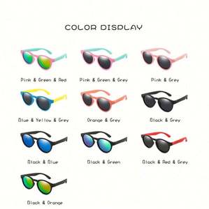 Gafas de Sol Redondas de Silicona de Moda con Logotipo Personalizado, Gafas de Sol para Niños y Niñas con Protección UV400, Gafas de Sol Polarizadas Coloridas para Niños - Product Image 4