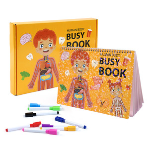 Montessori trẻ em của bận rộn Câu Đố Cuốn sách với con người giải phẫu cảm giác đồ chơi cho giáo dục mầm non yên tĩnh cuốn sách kim loại - Product Image 1