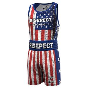 Shorts et débardeur de boxe personnalisés avec drapeau américain sublimé pour hommes, shorts de boxe sur mesure - Product Image 3
