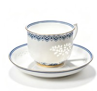 RED LEAF CERAMICS Set Cangkir dan Piring Porselen Motif Bunga Tradisional Cina 2-Piece dengan Pegangan 200ml Ramah Lingkungan Tahan Lama Tahan Panas