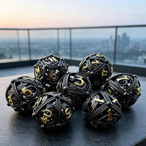 Juego de dados metálicos esféricos huecos con diseño de dragón, dados de múltiples caras para juegos de rol de mesa Dungeons and Dragons - Product Image 4
