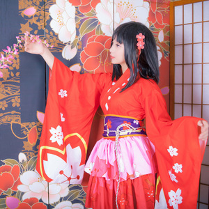 Sakura Fairy Kimono Cosplay Costume Polyester Anime Stage Outfit Summer 2021 - Product Image 1