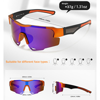 Ensemble de lunettes de cyclisme sportives en gros, monture PC, verres TAC polarisés interchangeables, 3 lentilles, coupe-vent pour hommes et femmes
