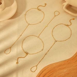 Conjunto de joyas bohemias para mujer, cadenas de oro y diamantes, pulseras de tobillo con forma de corazón y mariposa, con - Product Image 3