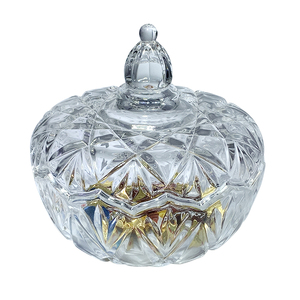 Vente en gros de pots à bougies en verre vintage avec couvercle, pots à bonbons en forme d'ananas, <span class=keywords><strong>cristal</strong></span> de mariage - Product Image 1