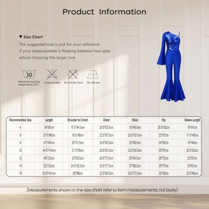 8-14 Kids Girls Dance <b>Clothes</b> Jumpsuit Flared Sleeve Bell-Bottom Asymmetrical Bodysuit For Pageant Birthday Party Weddings - Product Image 6